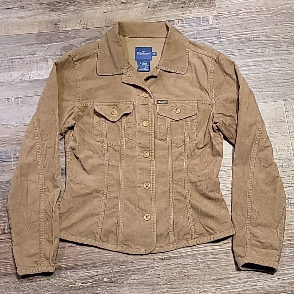 Faconnable Womens XS Brown Corduroy Shirt 99% Cotton